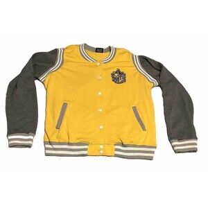 Licensed Harry Potter HUFFLEPUFF Varsity Jacket Women’s XL Yellow